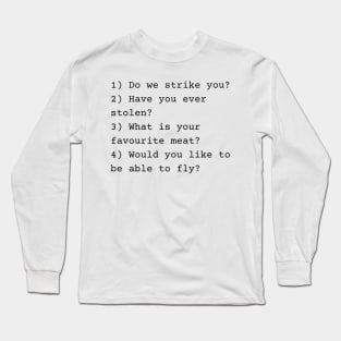 Questions for Rosalind Bob Mortimer Taskmaster Long Sleeve T-Shirt